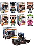 Funko POP! Heroes: 1966 Batman Complete Set of All 5 Figures Including The Batmobile 2-Pack