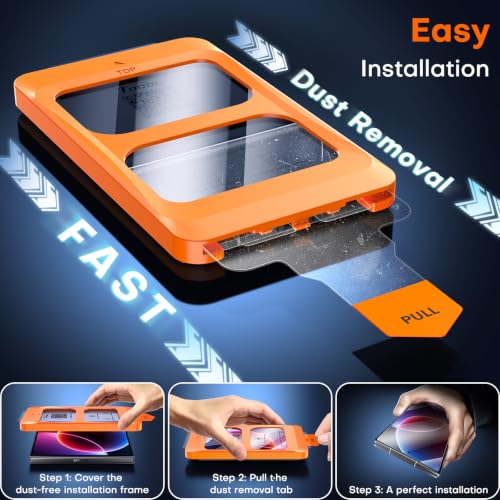 Image of TOCOL for Samsung Galaxy Z Fold 8 Screen Protector | Easy Installation Bubble-Free, 9H+ Tempered Glass, 8FT Military Grade Shatterproof, Anti-Scratch, Case Friendly HD 2 Pack