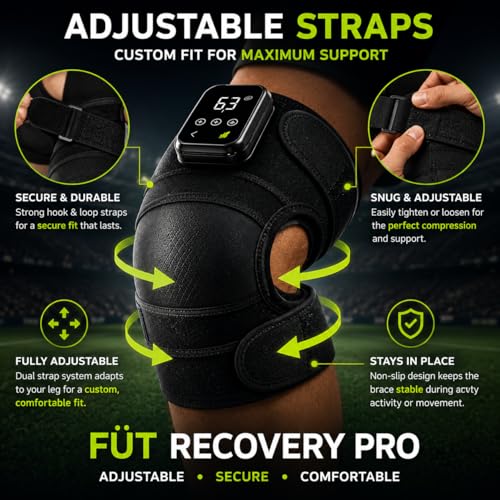 Masajeador de rodillas con calor y vibración – Faja térmica inalámbrica para rodilla para recuperación, compresión y soporte muscular – Envoltura infrarroja para rodillas para entrenamientos, gimnasio, running y alivio diario miniatura 5