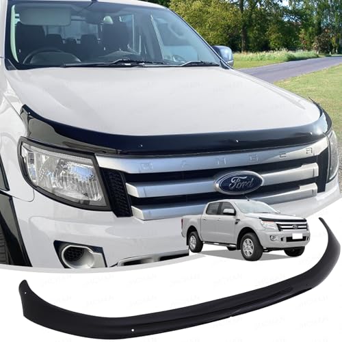 JHCHAN Bonnet Guard for Ford Ranger Accessories 2012-2015, T6 -Ford Ranger Wildtrak Limited XLT XL Hood Protector Car Wind Stone Bug Deflector Shield Bugshield