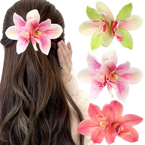 Pince à cheveux fleur fixation forte lot de pinces florales hibiscus