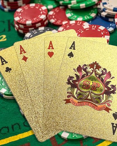 YIMINGOUFEI Luxus-Pokerkarten, 54 Karten, silberfarben, wasserfest, holografisches Muster, Premium-Finish (Gold)