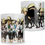 Lote de 2 Tazas de Desayuno Originales. Comparsas Caleta y 15 Piedras, cajonazos del Carnaval de Cádiz. Grandes Resistentes y serigrafiadas con el Tipo de la agrupación.