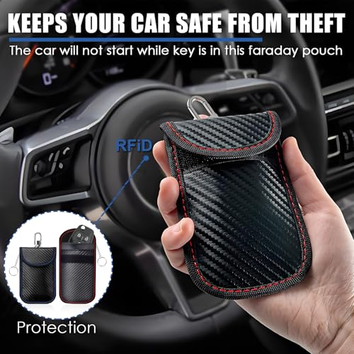 Keyless Go Schutz für Autoschlüssel, 2er-Pack Schutz für Autoschlüssel, Faraday-Tasche Funk-Schlüssel Abschirmung Schlüsselschutz Diebstahlschutz Schlüssel-Tasche Schlüssel-Etui Schlüssel-Beutel