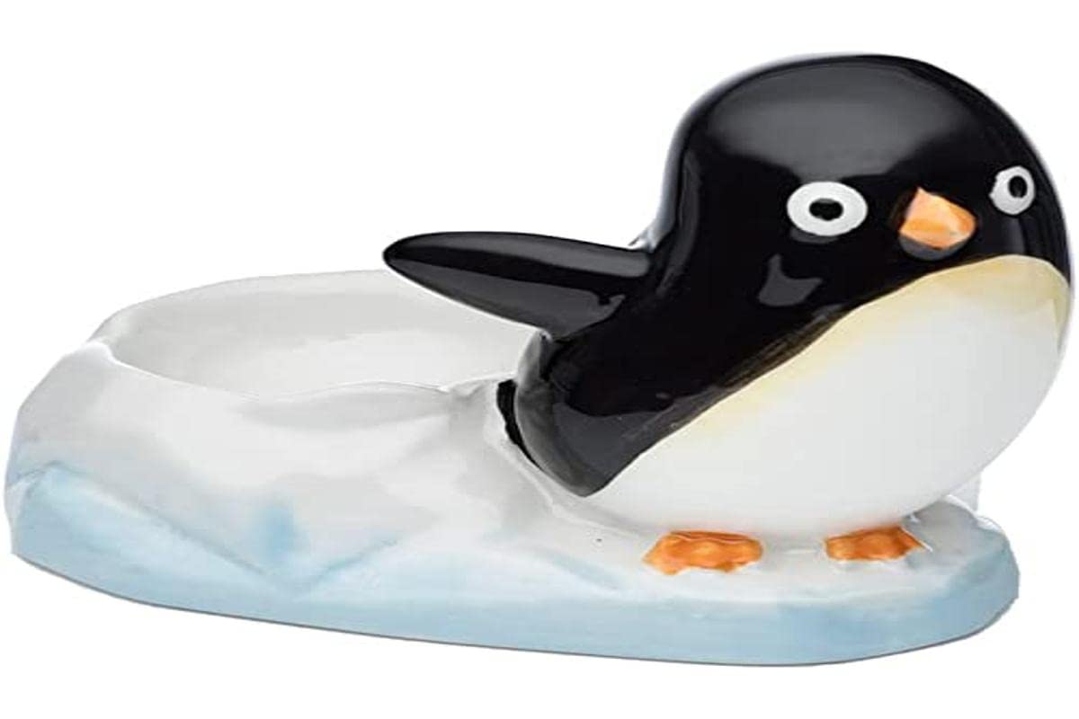 Puckator Huddle Penguin Ceramic Egg Cup, Food Safe, Breakfast Egg Holder, Novelty Kids Fun Design