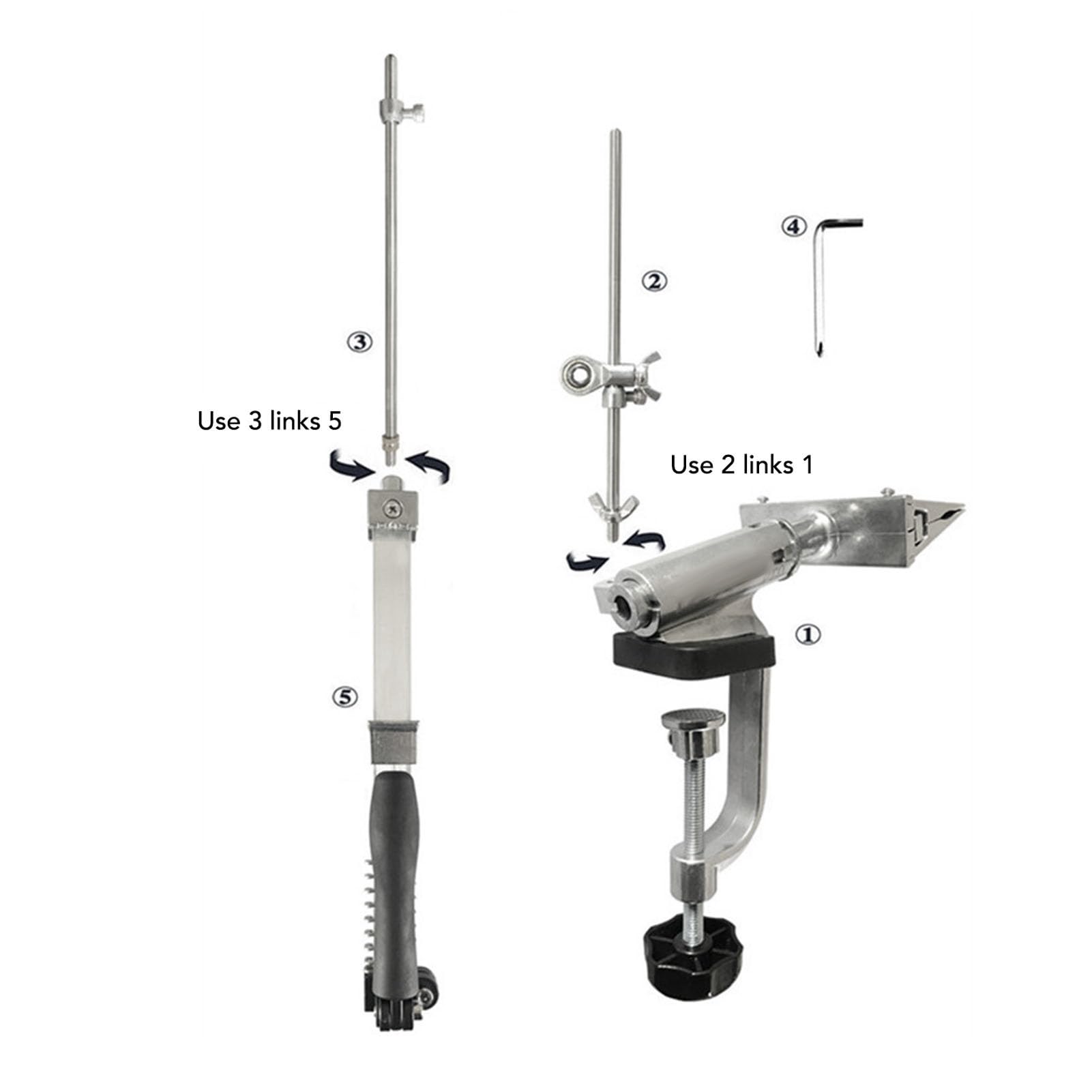 Kit per affilare l'affilatrice ad angolo fisso Morsetto a vibrazione da 360 gradi 10 Pietre per affilare in corindone bianco di affilatura per utensili da cucina e da chef