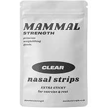 Mammal Nasal Strips - Extra Hold, Sweat Resistant - Available in Black & Clear - Nose Breathing Strips for Exercise & Sleep - Drug-Free Airflow Support - 30 Strips Clear