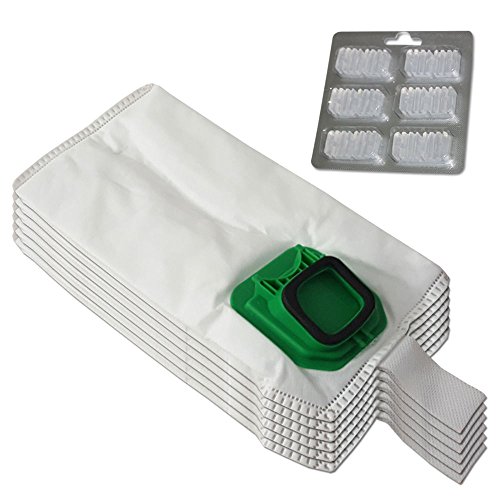 Kit de 6 bolsas (microfibra) + 6 ambientadores para aspiradora Vorwerk Folletto Kobold VK 140, 150, VK140, VK150