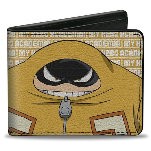 Buckle-Down Crunchyroll Wallet, Bifold, My Hero Academia Pro Hero Fat Gum Pose and Logo Yellow White, Vegan Leather