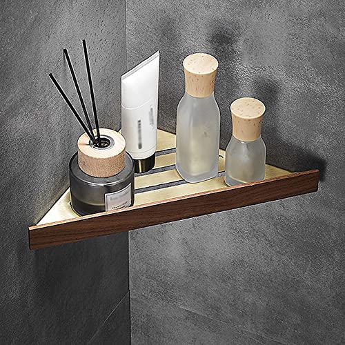Étagère de douche murale bois - Organiseur de salle de bain et rangement cuisine peu encombrant