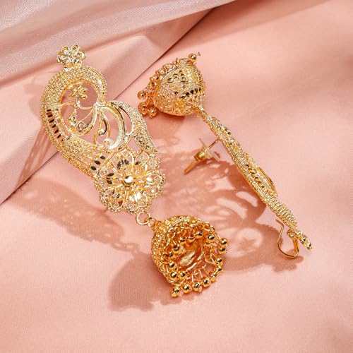 Image of Rubans Ear Cuff Jhumka Earrings Indian Ethnic Jewellery Gift for Women & Girls