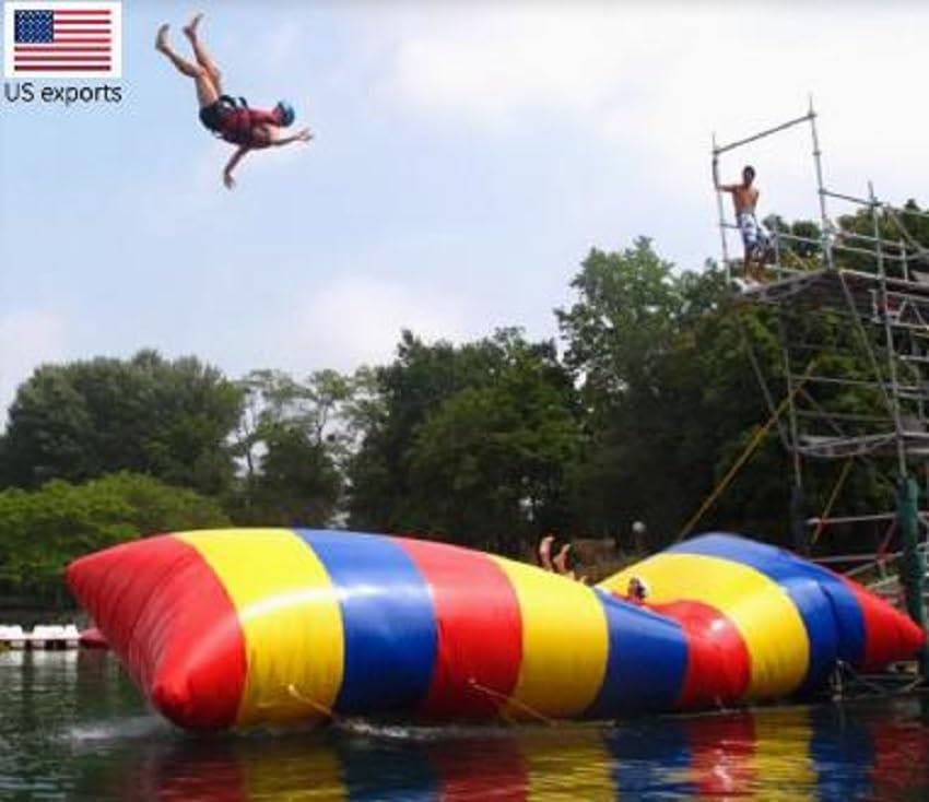 6m x 2m Outdoor Inflatable Water Catapult Jumping Pillow Trampoline Jump Air Bag
