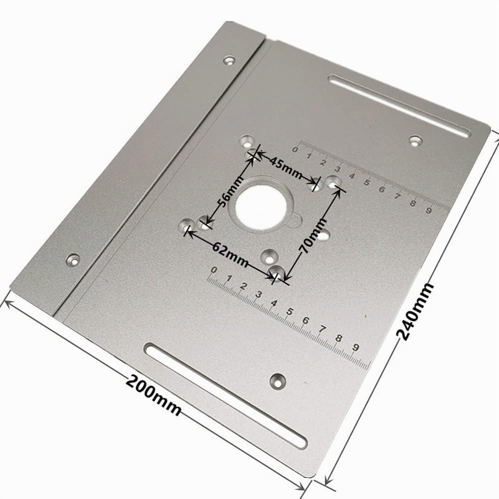 Alliage D'aluminium Kit Table de Fraisage pour Defonceuse, Table Fraisage Défonceuse, Jeu de 3 plaques d'insertion pour table de toupie - Or