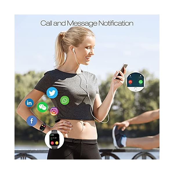 Smart Watch for Android Phones and iOS, Fitness Tracker with All-Day Heart Rate Monitor, Sleep Tracker, Message Call…