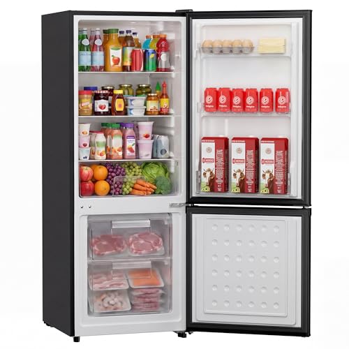 Upstreman 7.1 Cu.Ft Refrigerator with Bottom Freezer, Apartment Fridge with Freezer, Energy-efficient, Large Capacity, Adjustable Thermostat, Refrigerator for Apartment, Kitchen, Dorm(BM71)
