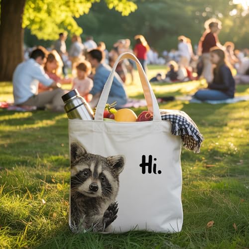 Bolso Tote divertido con bolsillo con cierre para mujer miniatura 3