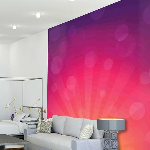 Miniatura 2 de Papel tapiz de pelar y pegar naranja y rosa, papel decorativo para gabinete, diseño exclusivo de 137.8 pulgadas de ancho x 110 pulgadas de alto