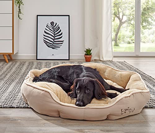 Dehner Lieblinge Hundebett und Katzenbett Sammy, oval, ca. 45 x 40 x 14 cm, Polyester, grau