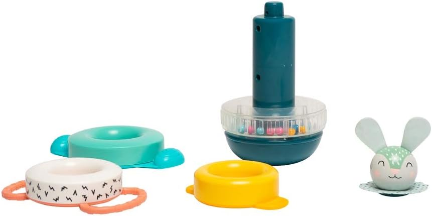 Taf Toys Hunny Bunny Baby Stacker – 5 Pieces Captivating Stacker Rings and a Friendly Bunny Character – BPA Free Developmental Toddler Toy