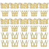 30pcs Mini Crowns Cake Topper Crowns for Flower Bouquets,3 Sizes Style Gold Crown Bouquet Accessories,Small Crown Cupcake Decorations for Birthday Party Bridal Wedding Baby Shower Cake Decorations