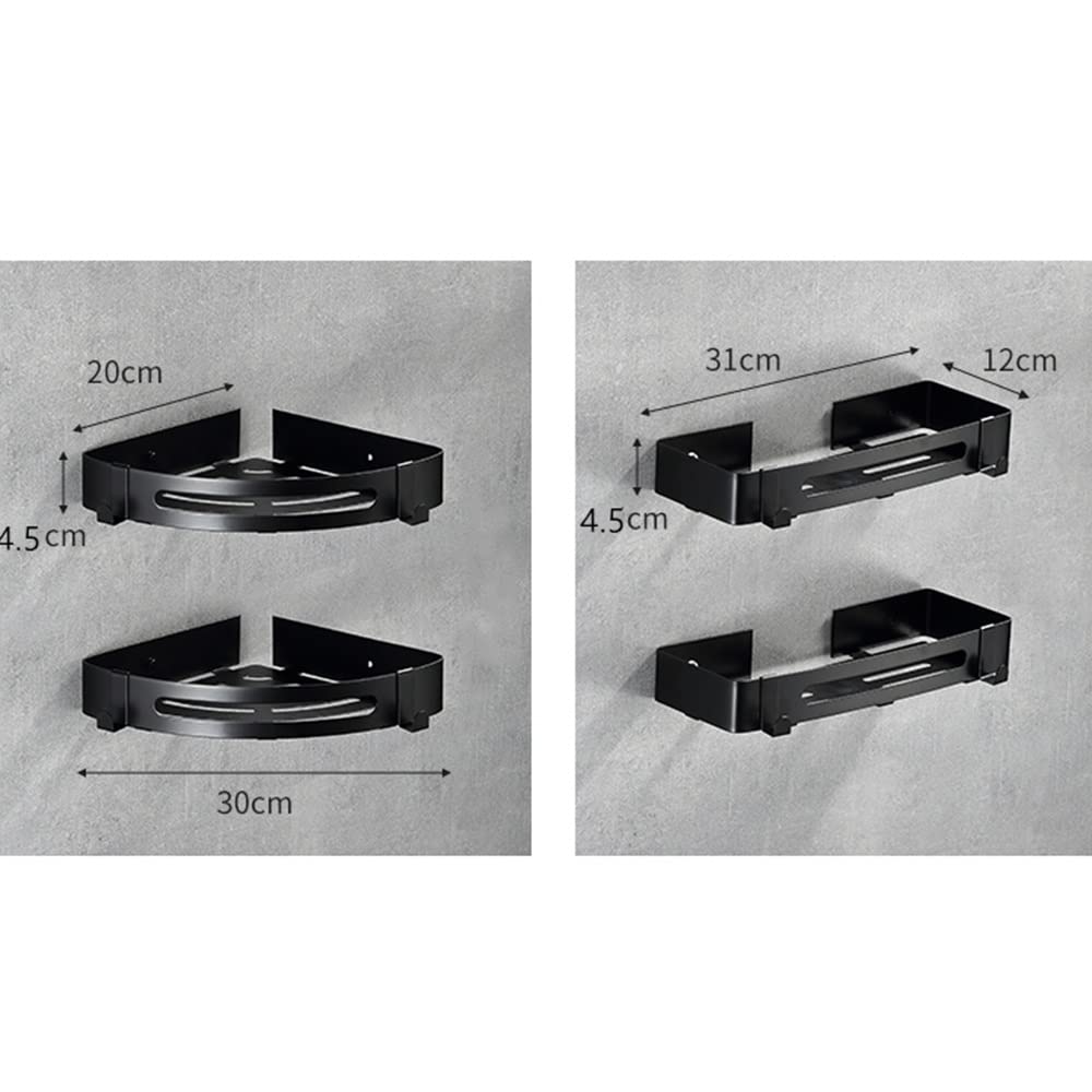 Estante de esquina de baño de acero inoxidable con cesta de drenaje para almacenamiento de gel de ducha y estantes de toallas, soporte de condimentos de cocina montado en la pared, estante flotante