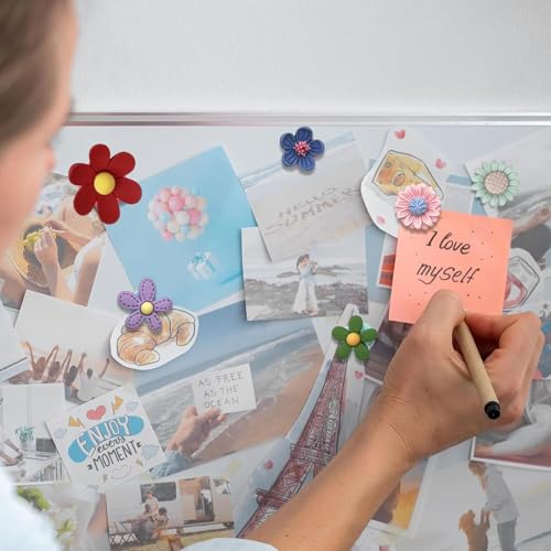 Image of 10 PCS Mini Vase Fridge Magnets, Floral Decorative Decor for Kitchen, Office, Whiteboard, Locker, Ideal for Adults, Flower Lovers, Office Workers, Parents