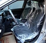 Amao Pack of 50 Car Disposable Plastic Seat Covers Vehicle Protector Mechanic Valet