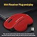 immagine 2AKSEA Mouse Wireless 2,4 G, Mouse Ergonomico, 6 Tasti, Mouse per PC Portatile, USB, con Nano Ricevitore a 3 Livelli DPI,Compatibile con Windows 10/8/7/XP/Vista, per PC Mac(Rosso)
