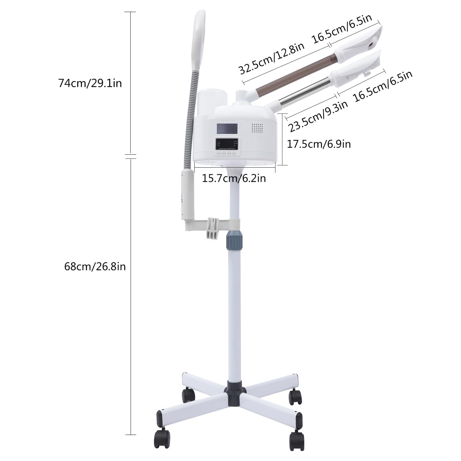 Vapozone Vapozone 3 en 1 Vapozone Vapozone Appareil à vapeur avec lampe loupe Appareil à vapeur chaud et froid Sauna pour le visage pour salon et maison