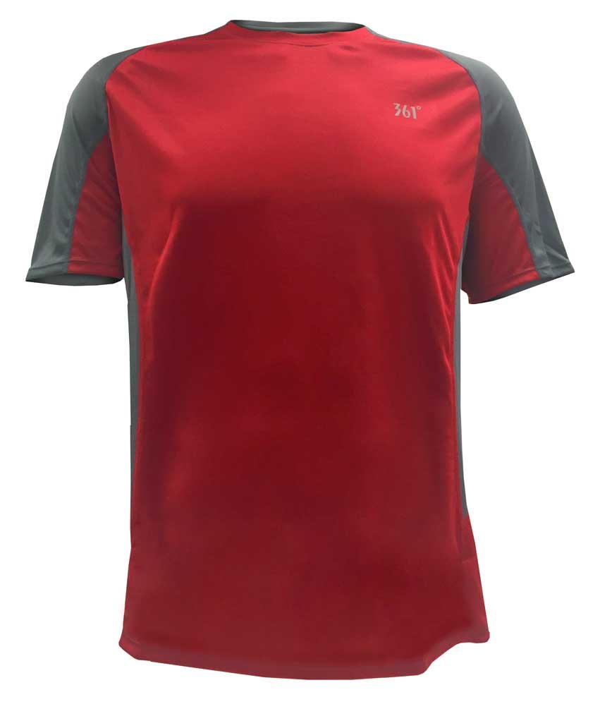 361°361 Degrees Men's Athletic Workout Dry-Fit Tee, Red/Gray. 301610116-2021-XL