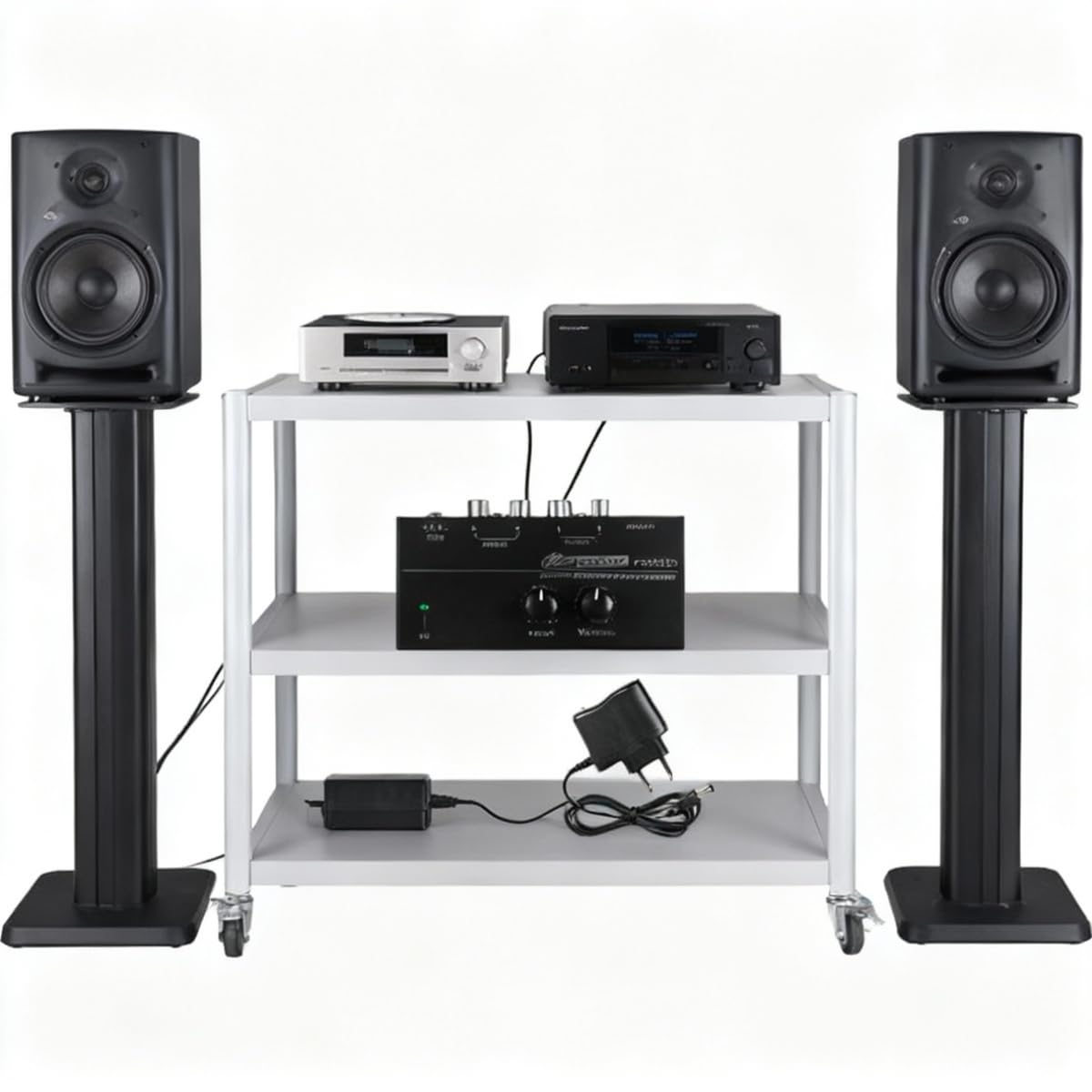 Alide PP500 Phono-Vorverstärker mit Lautstärkeregler, kompakter Audio-Vorverstärker für Plattenspieler, Heim-Audiosysteme, Schwarz
