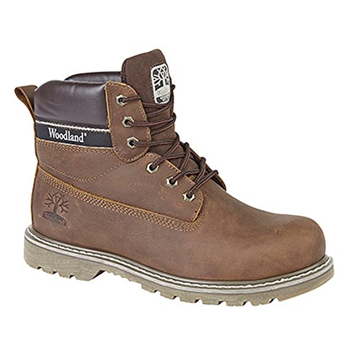 Woodland - Botas con Collarín Acolchado y 6 Ojales Modelo Utility para Hombre (44 EU/Marrón)