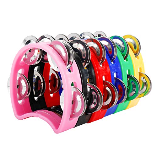 Yaegoo 12 Pack Plastic Hand Tambourine Bells Hand Bell Musical Tambourine #TOP7
