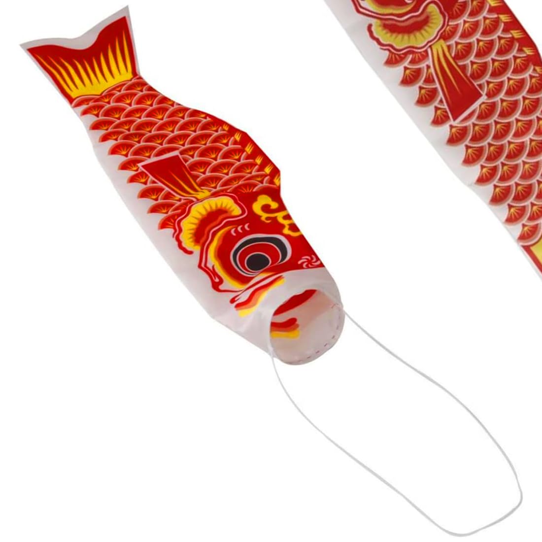 1 paquete de 70 cm de manga de viento de carpa colorida para jardín, serpentina de carpa de molino de viento, decoración colgante de paraguas, serpentina de carpa, bandera de jardín japonesa (rojo)