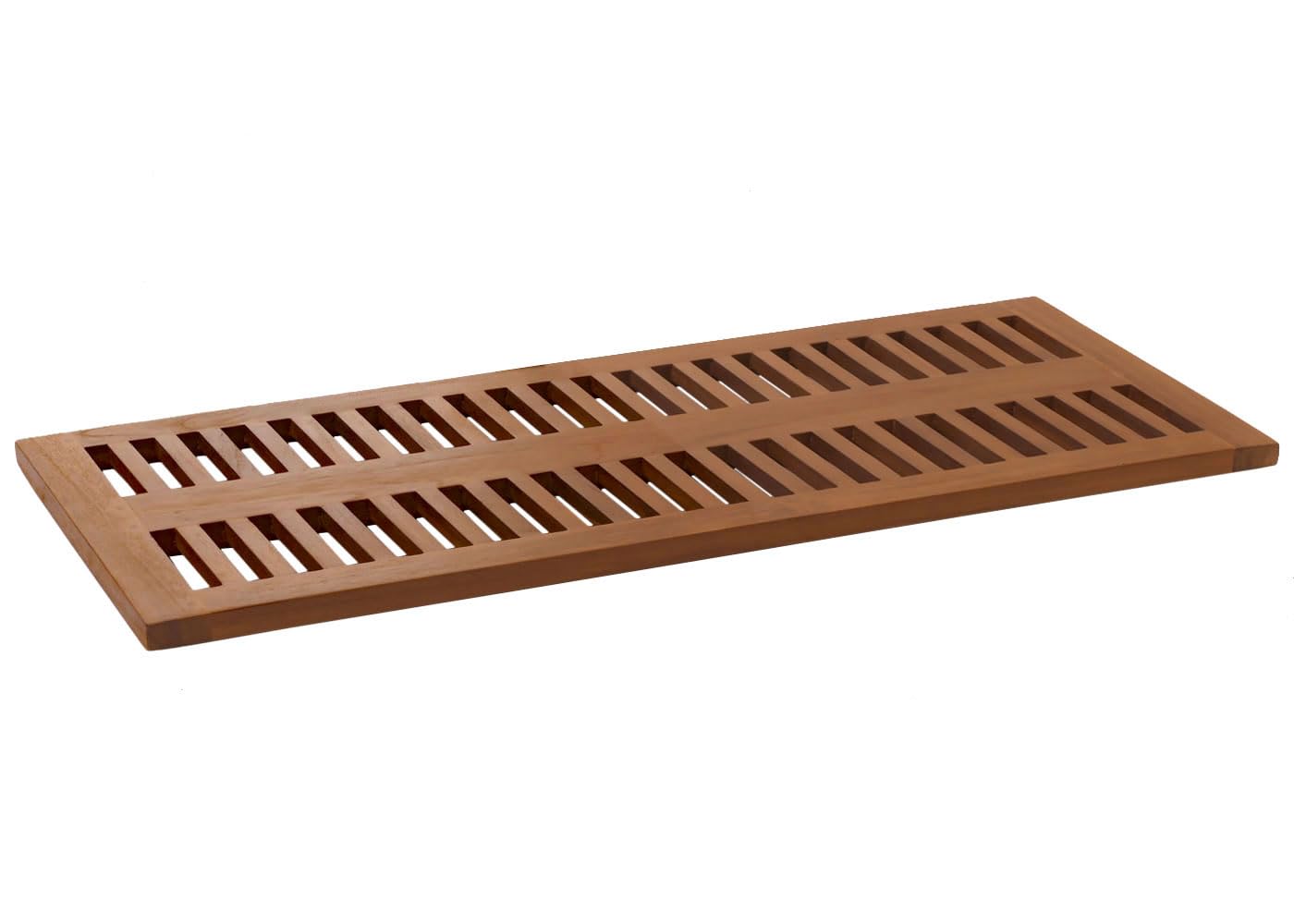 Mendler Teak-Badematte HWC-M86 3x40x100cm | Duschmatte, Badvorleger, hochwertiges B-Grade-Teak, (Kernholz, 20-30 Jahre)