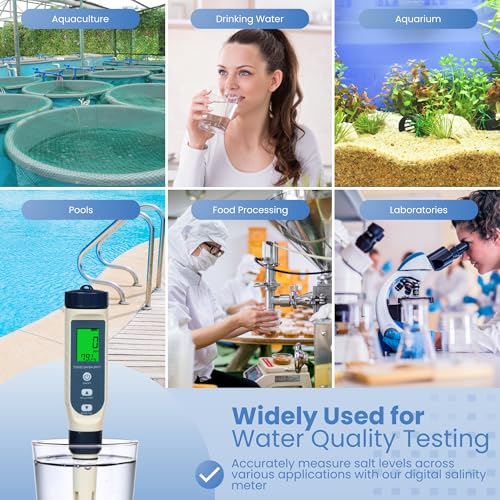 all-new 2025 pool salt tester amp ph meter  digital 5-in-1 salinity ph temperature ec amp tds meter for pools hot tubs aquariums hydroponics and drinking water  high accuracy amp easy calibration