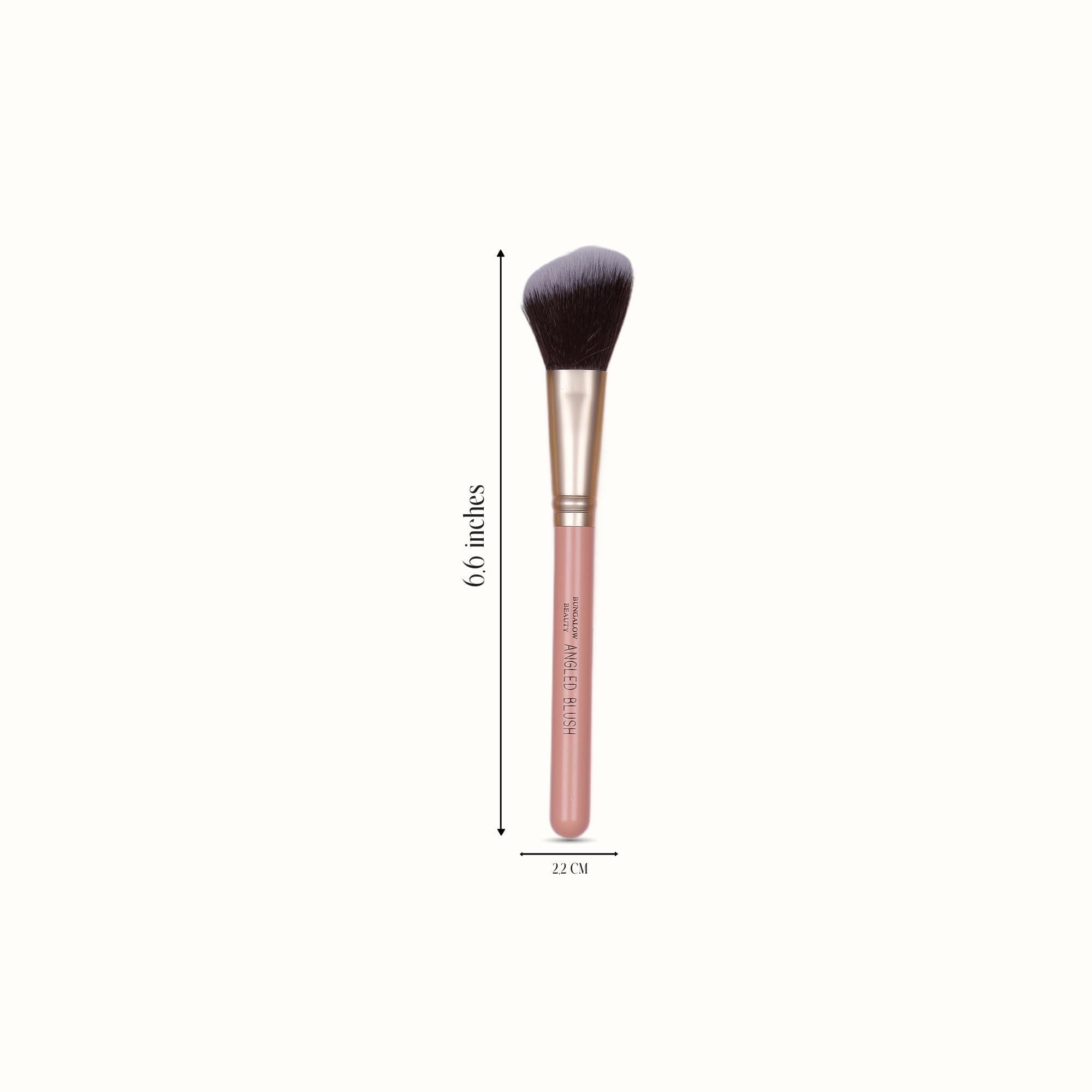 BUNGALOW BEAUTY Premium Angled Blush Brush, Rose Gold Handle, Soft Synthetic Bristles 4