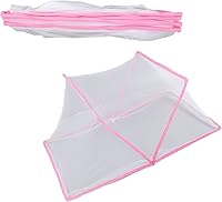 Vista 4 de Mosquitera plegable para dormitorio, 49.2 x 27.6 x 19.7 in, portátil, fácil de almacenar, ligera (rosa)