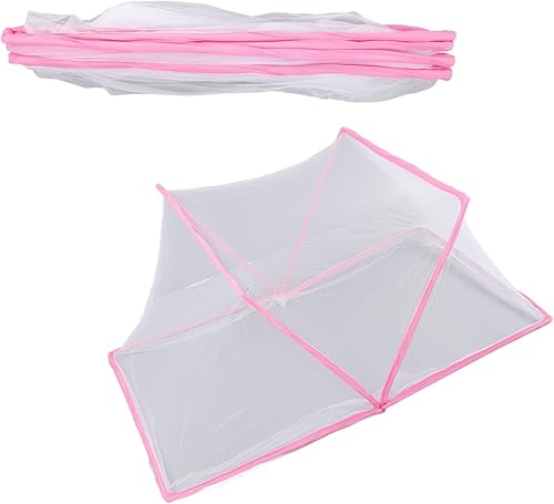 Miniatura 4 de Mosquitera plegable para dormitorio, 49.2 x 27.6 x 19.7 in, portátil, fácil de almacenar, ligera (rosa)