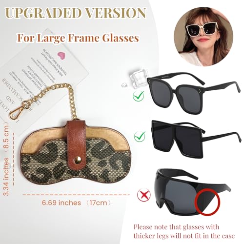 Image of Eyewear Clutch Glasses Case with Clip Soft Leather Sunglasses Bag