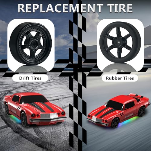Image of Remote Control Car RC Drift Car 2.4GHz 1:24 4WD 15KM /H High Speed Racing Sport Car with LED Lights Drifting Tire Racing Sport Toy for Adults Boys Girls Kids Gift