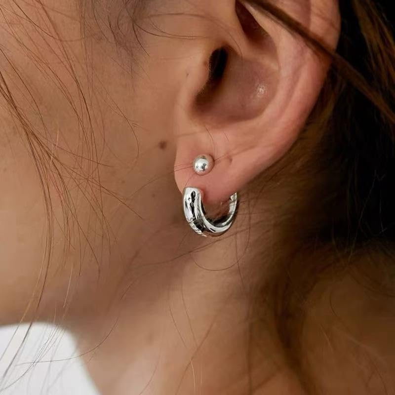 ZLP Hypoallergenic Hoop Earrings for Women/Men | S925 Silver Posts | Stainless Steel Body | Simple Degsin - Image 6