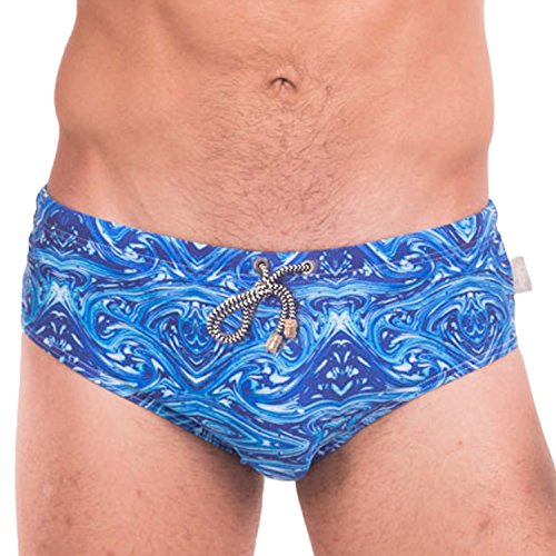 Taddlee Men Swimwear Swim Bikini Briefs Pad Swimsuits Board Surf Shorts Trunks (M fit Waist 31-33 inch, Blue)