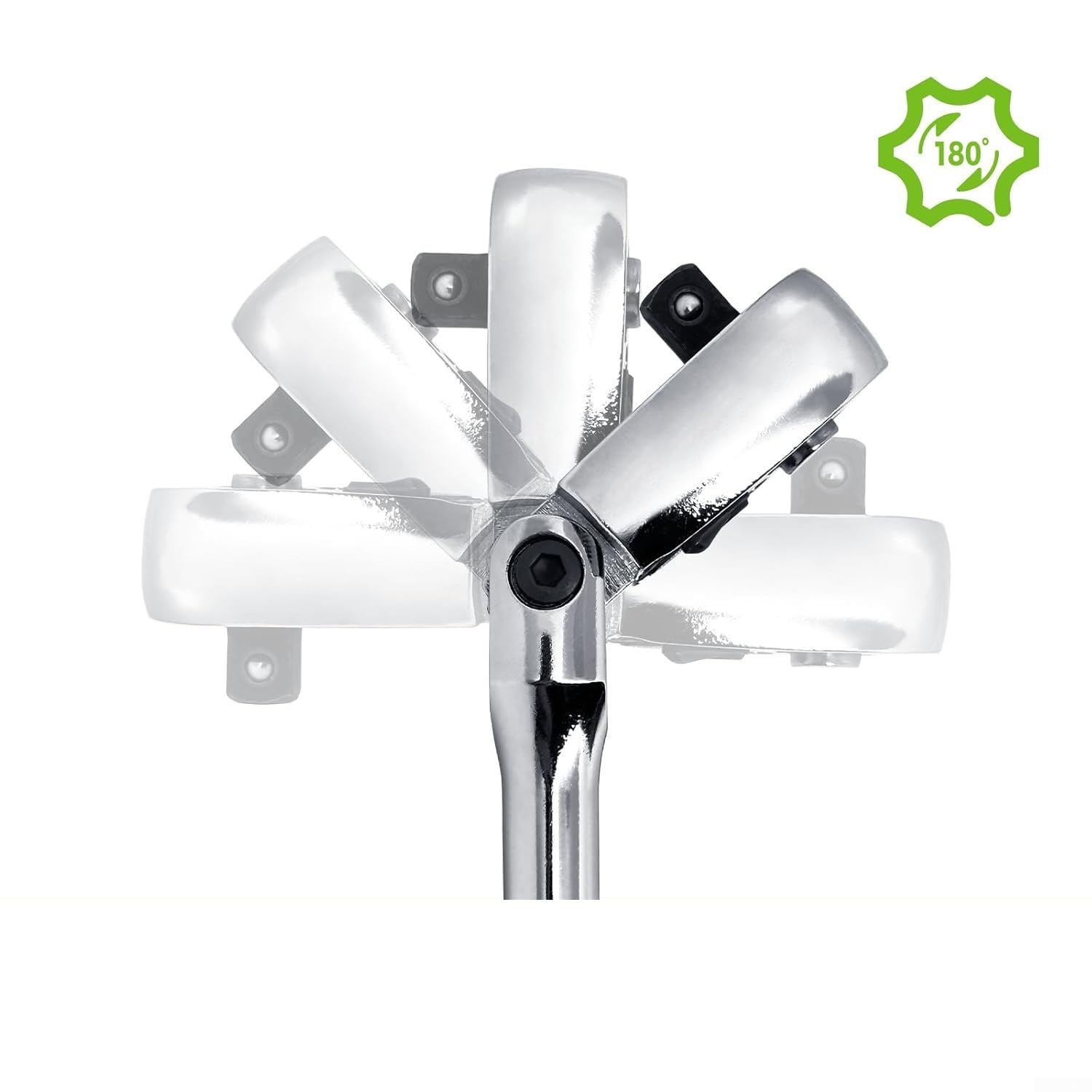 Niceminiwall Set di chiavi a cricchetto a 72 denti, 1/4 3/8 1/2 per set di chiavi a bussola con testa flessibile, manico antiscivolo in acciaio al cromo vanadio, per attività di manutenzione meccanica