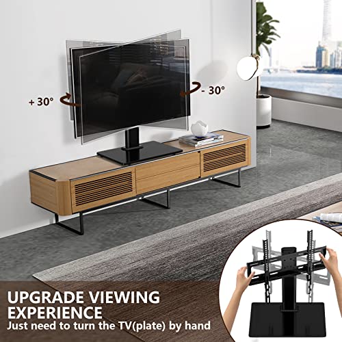 Tavr Universal Swivel Tv Stand Base Tabletop Tv Stand For 27 32 42 43 47 50 55 Inch Lcd Led Flat Screen Tv-Height Adjustable Tv Mount Stand With Tempered Glass Base,Hold Up To 88Lbs,Max Vesa 400X400Mm #TOP1