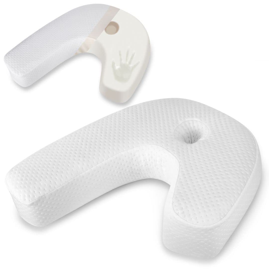 AMZDOTD Side Sleeper Pillow Body Pillow for Neck and Shoulder Pain, Memory Foam Pillow with U-Shaped Contoured Support for Neck Back Shoulder Pain Relief with Removable Washable Pillowcase