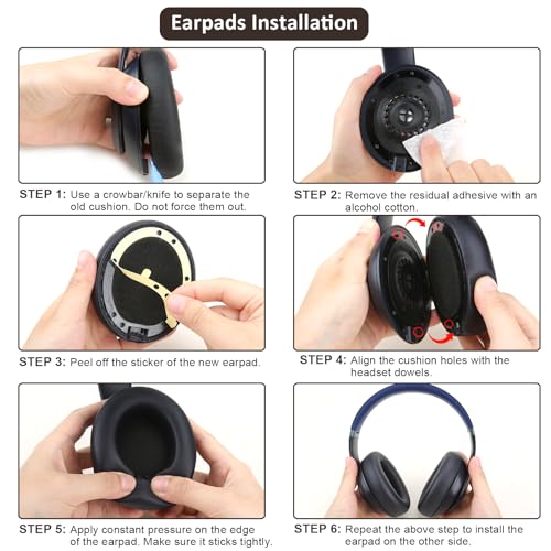 Almohadillas para oreja compatibles con Beats Studio Pro, reemplazo con espuma viscoelástica mejorada y cuero protein cómodo (Marrón profundo) miniatura 7