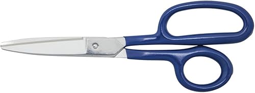 Miniatura 4 de Klein Tools G718LRCB Tijeras, fabricadas en Estados Unidos, tijeras de alfombra resistentes con anillo grande, asas curvas y puntas romas para
