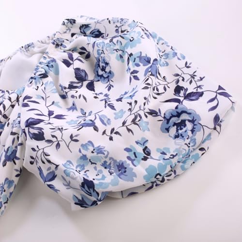 Image of Scarlet Darkness Women's Off The Shoulder Summer Dress Floral Puff Sleeve Renaissance Dresses