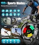 SUNKTA Une montre intelligente pour les hommes,1.45" HD Fitness Tracker Watch avec 100+ Modes sportifs, taux de cœur,SpO2 Tracker,Construire en Amoled Display,Multifonctionnel Smart Watch pour Android iOS (FV10-L)